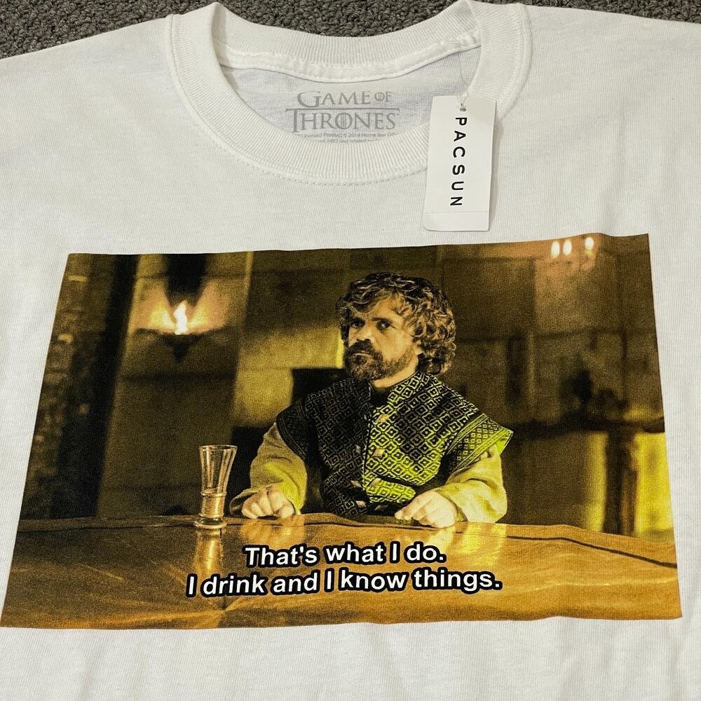 Game of Thrones Shirt Mens Medium Tyrion Lannister Ripple Junction White Pacsun